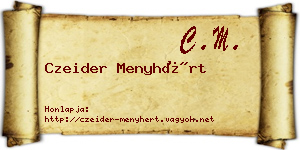 Czeider Menyhért névjegykártya